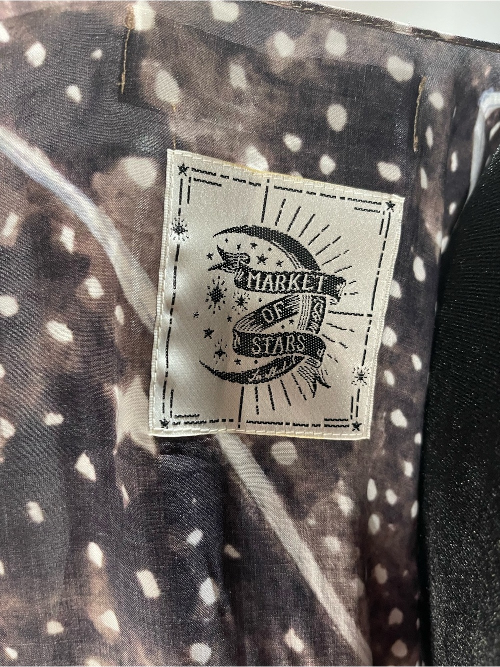 Celestial Print Longline Open Front Kimono - Black, Cream & Mint - Picture 4 of 7